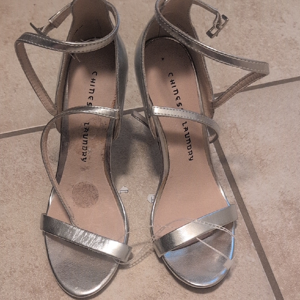 Chinese Laundry Metallic Silver Heels